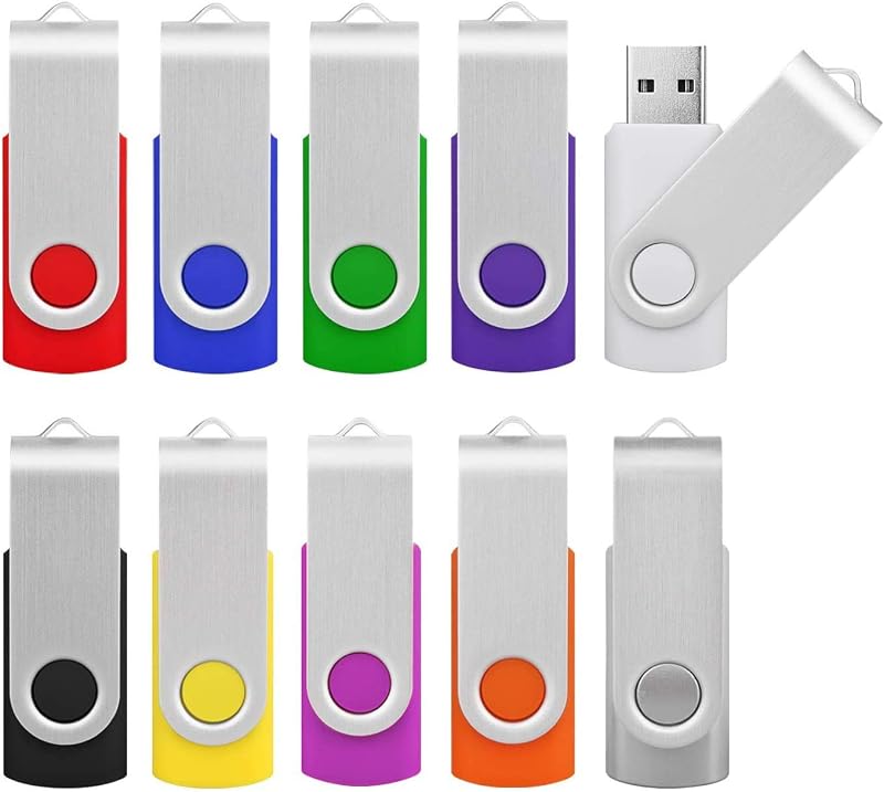 KOOTION 8GB USB Flash Drive 2.0 Stick Swivel Memory Metal Thumb Drive Pen 10