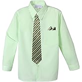 Spring Notion Boys Dress Shirt with Tie and Handkerchief Set 6M Pastel Green