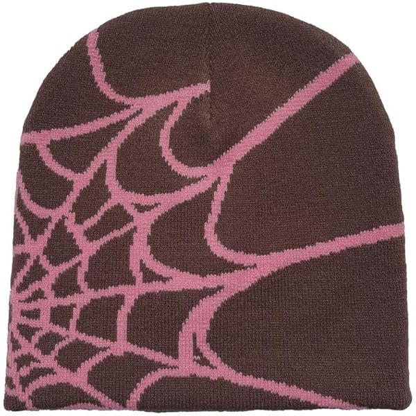 Generic Stocking Cap Knit Hat Beanie Spider Web Pink Over