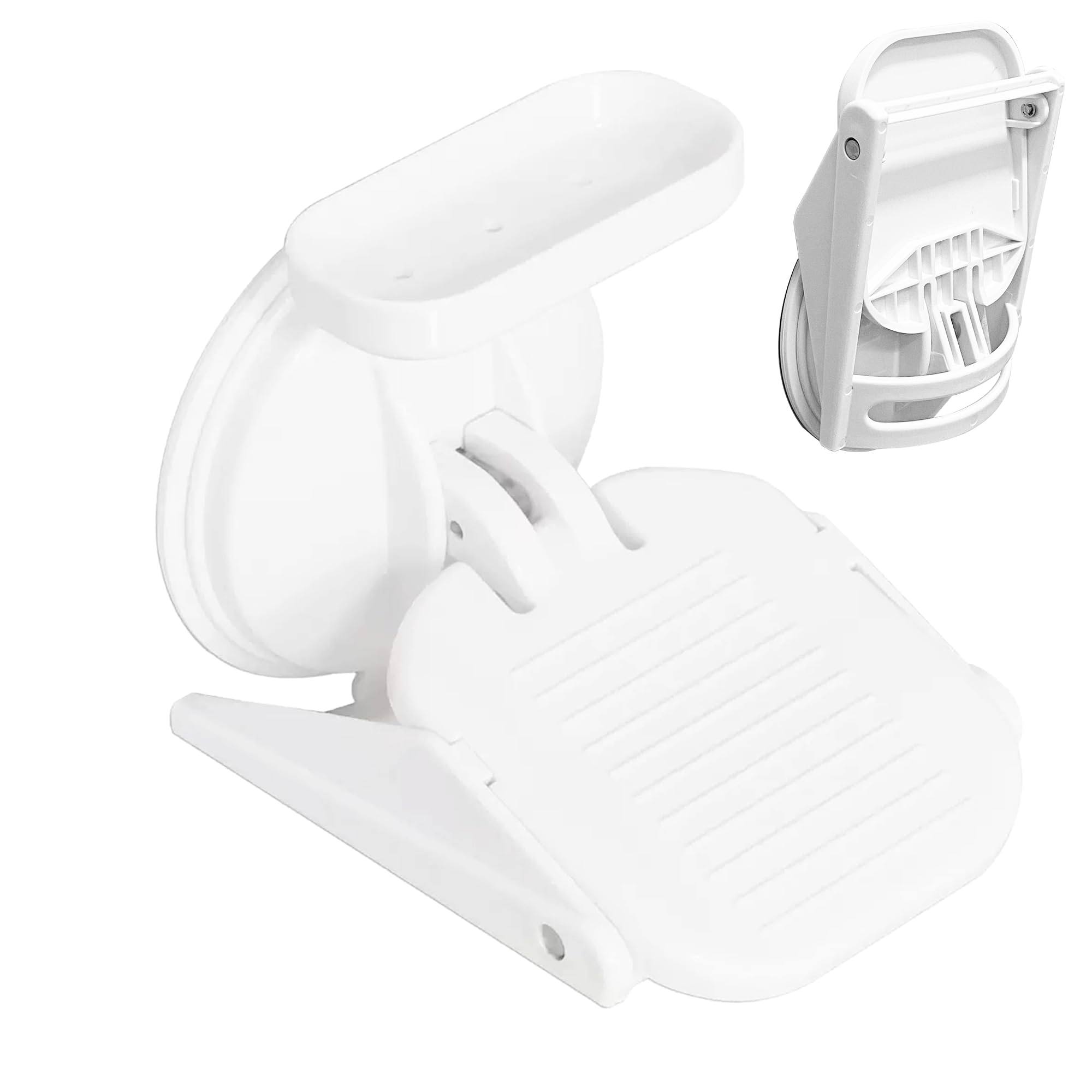 Photo 1 of Foldable Shower Foot Rest for Shaving Legs Bathtub Stool with Non-Slip Suction Cups Detachable Shelf Shower Step for Elderly Portable Bathroom Safety Stool