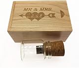 LXSINO 64GB USB 3.0 Flash Drive Walnut Drift Bottle Wood Box MR MRS Wedding Gift view 3
