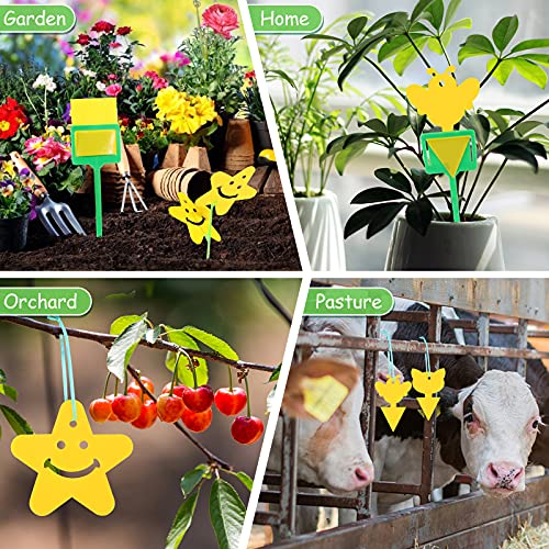 HAKACC Yellow papaer sticky Fly Traps,40PCS Dual-Sided Fruit Fly Sticky Board for Home Use Indoor Outdoor Plant Multiple Insect