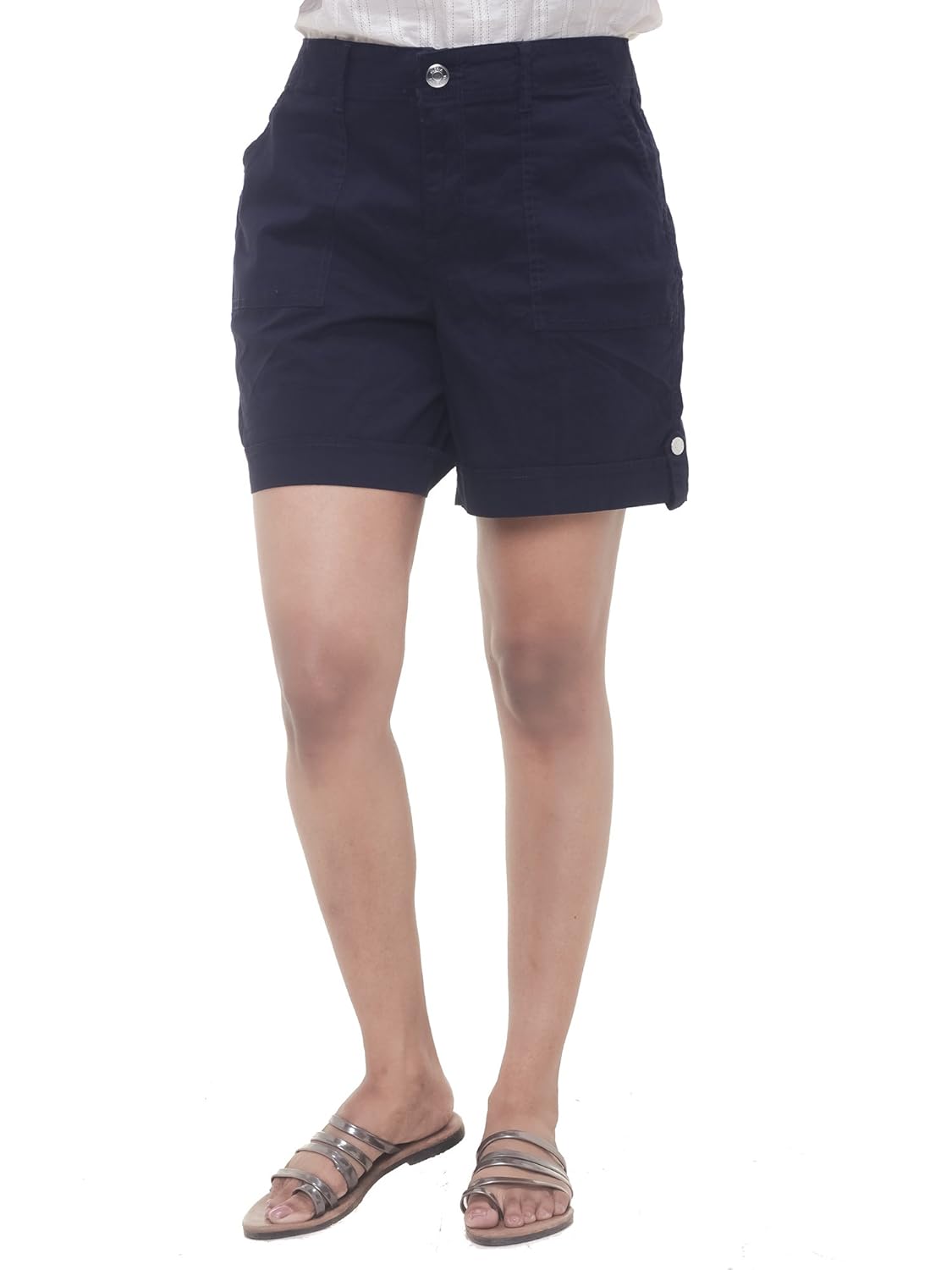 twist womens solid cotton lycra strech shorts with contrast & free shipping