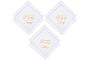 Amylove 6 Pcs Gold Happy Tears Handkerchief for Wedding Mother of The Bride Gifts Wedding Gifts