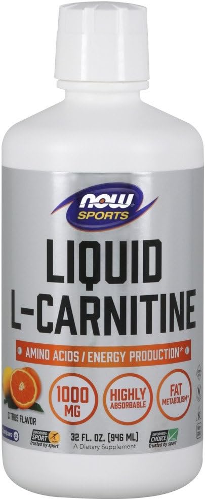 NOW Sports Nutrition, L-Carnitine Liquid 1000 mg, Highly Absorbable, Citrus, 32-Ounce: Health & Personal Care