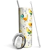 Mofvugz Chicken Tumbler with Lid and Straw, Rooster