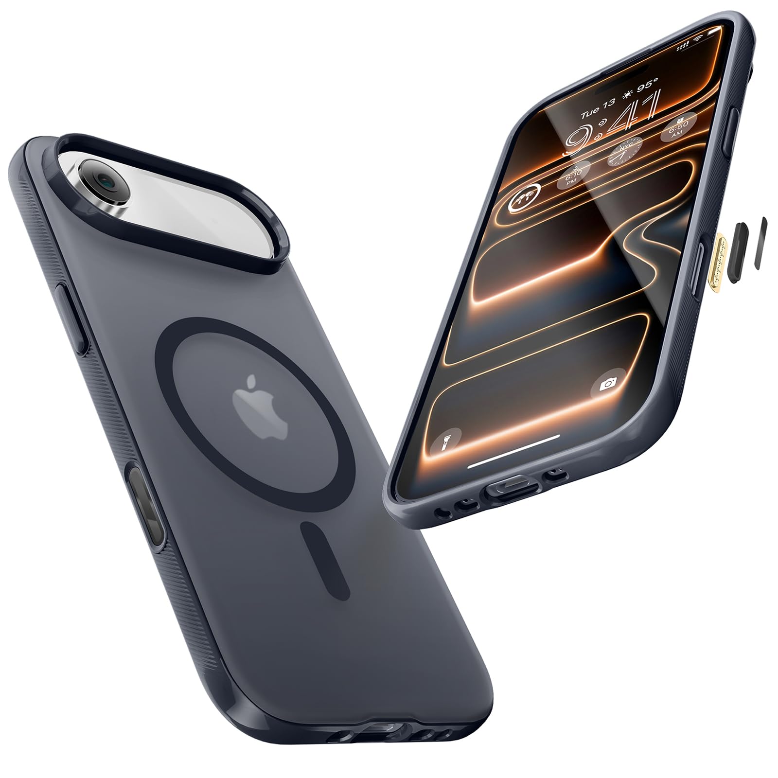 Photo 1 of Maledan for iPhone Air Case - Compatible with Magsafe Magnetic Anti Slip Phone Case for Apple iPhone Air 6.5" 2025, Camera Control Slim Thin Protective 17 Air Case Accessories, Translucent Matte Black