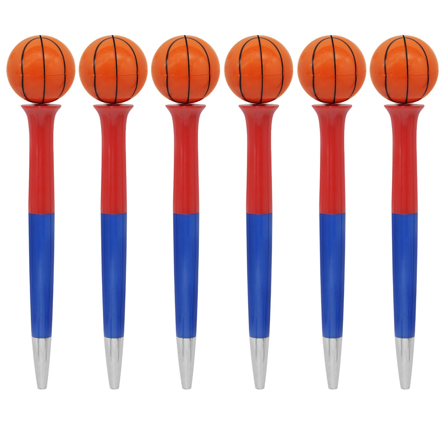 Photo 1 of Fidget Pen Set with Rotating Balls, 6 Pack, Stress Relief Pens for Students and Adults (Basketball)