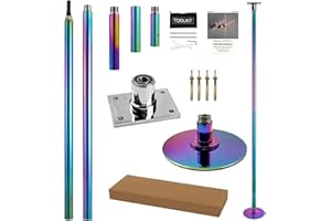 PRIOR FITNESS Permanent Fixed Dance Pole Kit, Professional 45mm Spinning & Static Dancing Pole Heavy-Duty Steel Pole Dance for Home, Adjustable Height Excellent for Home Exercise Studio Club Gym