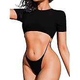 ChiaoLezhee Sexy One Piece Swimsuit, Cutout High Leg Backless, Size Runs Small