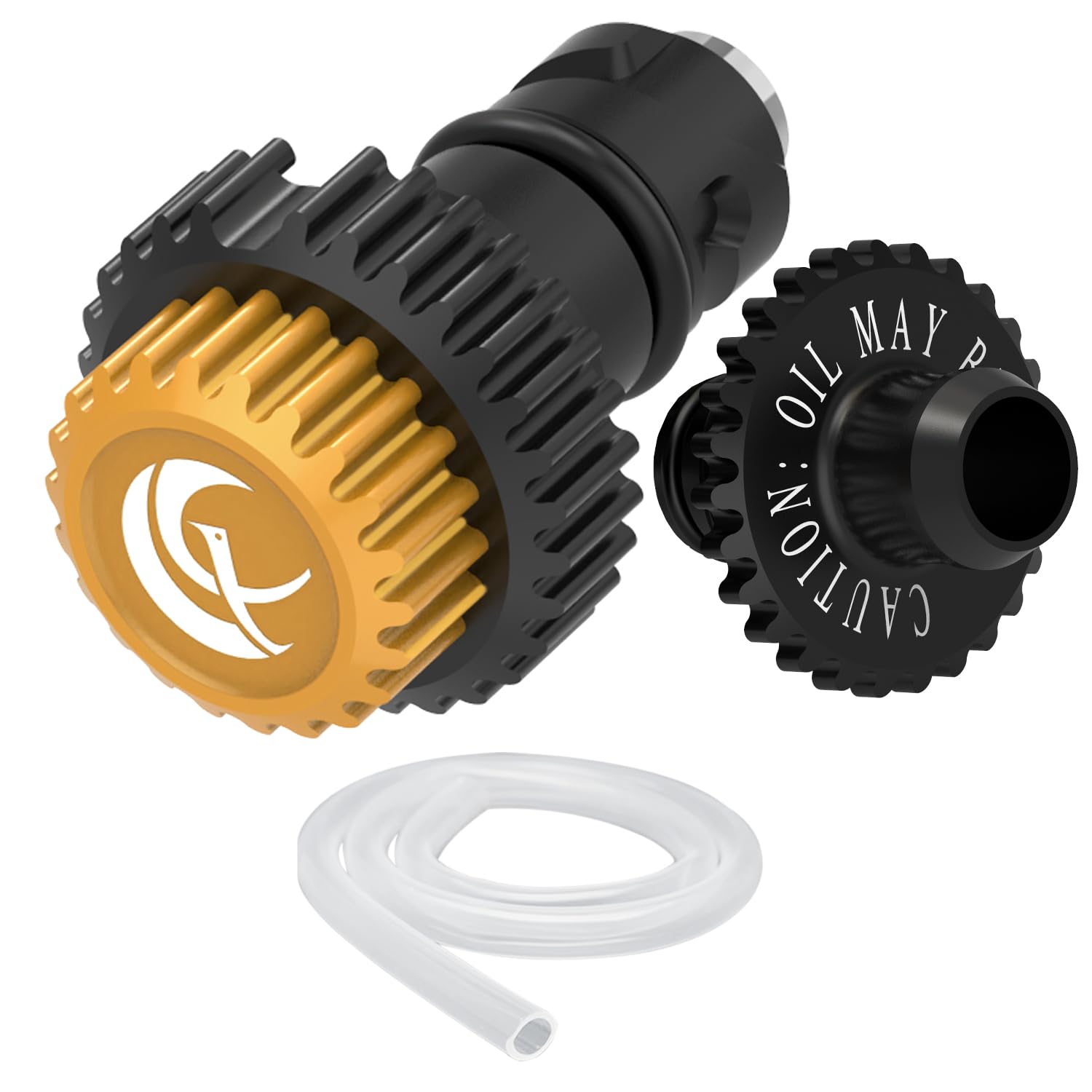 Photo 1 of 2015+ Ford F150 Raptor/Mustang/Bronco V6 Replacement Oil Drain Plug with Guide Pipe for Efficient Oil Changes, Replace OEM Yellow Plastic Engine Plug BC3Z-6730-A/FT4Z-6730-A/KX6Z-6730-B (HLY26A1)