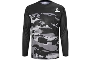 ZesiikLvie Mountain Bike Jersey Mens Long Sleeve Motocross Jersey Cycling Jersey Breathable Quick Dry Downhill BMX Off-Road