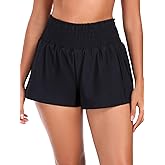 Colloyes Women's High Waisted Board Shorts Quick Dry Swim Shorts with Boxer Liner Pockets