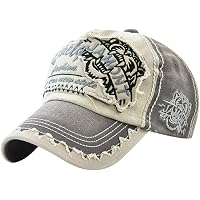 MINAKOLIFE Distressed Vintage Baseball Cap - Rock Shark Kingston 1969 Jamaica, Grey, One Size Fits Most - View #8
