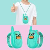 QNIGLO Rechargeable Kids Walkie Talkies with FM Radio 2 Miles Green view 2