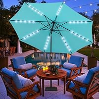 Sale Sundale Outdoor 11ft 40 Led Lights Aluminum Patio Market Umbrella With Hand Push Tilt And Crank Garden Pool Lighted Parasol 8 Ribs Blue Sb3097pw1216 Artsy