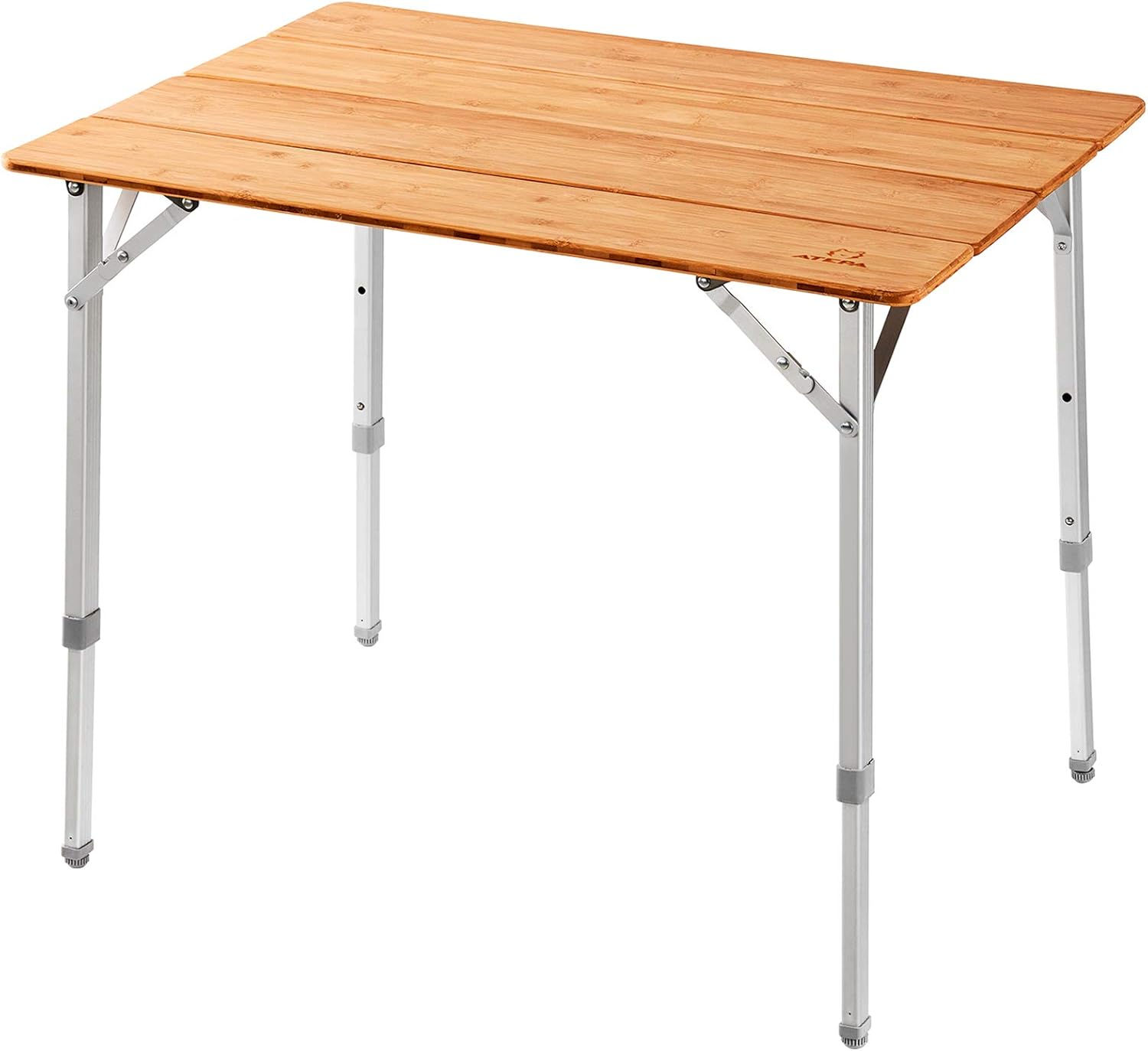 ATEPA 4-Fold Folding Bamboo Table Adjustable Height Aluminum Camping Table, Portable Lightweight Outdoor Picnic Table with Carrying Bag, 31.5"x23.6"x17.7"- 25.6", 13lbs: Kitchen & Dining