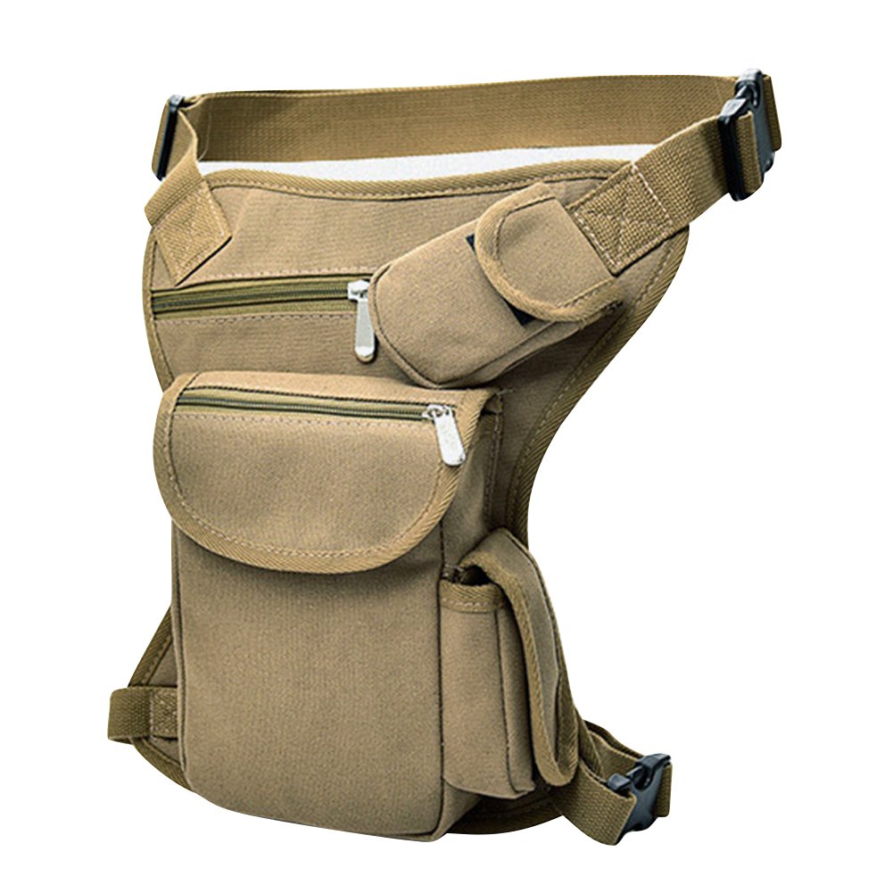Men Drop Leg Bag Thigh Waist Bag Tactical Fanny Pack Waterproof Canvas Waist Pack Multi-Purpose Hip Belt Bumbag Outdoors Pouch for Men Women Riding Cycling Fishing Hiking Trekking Travelling