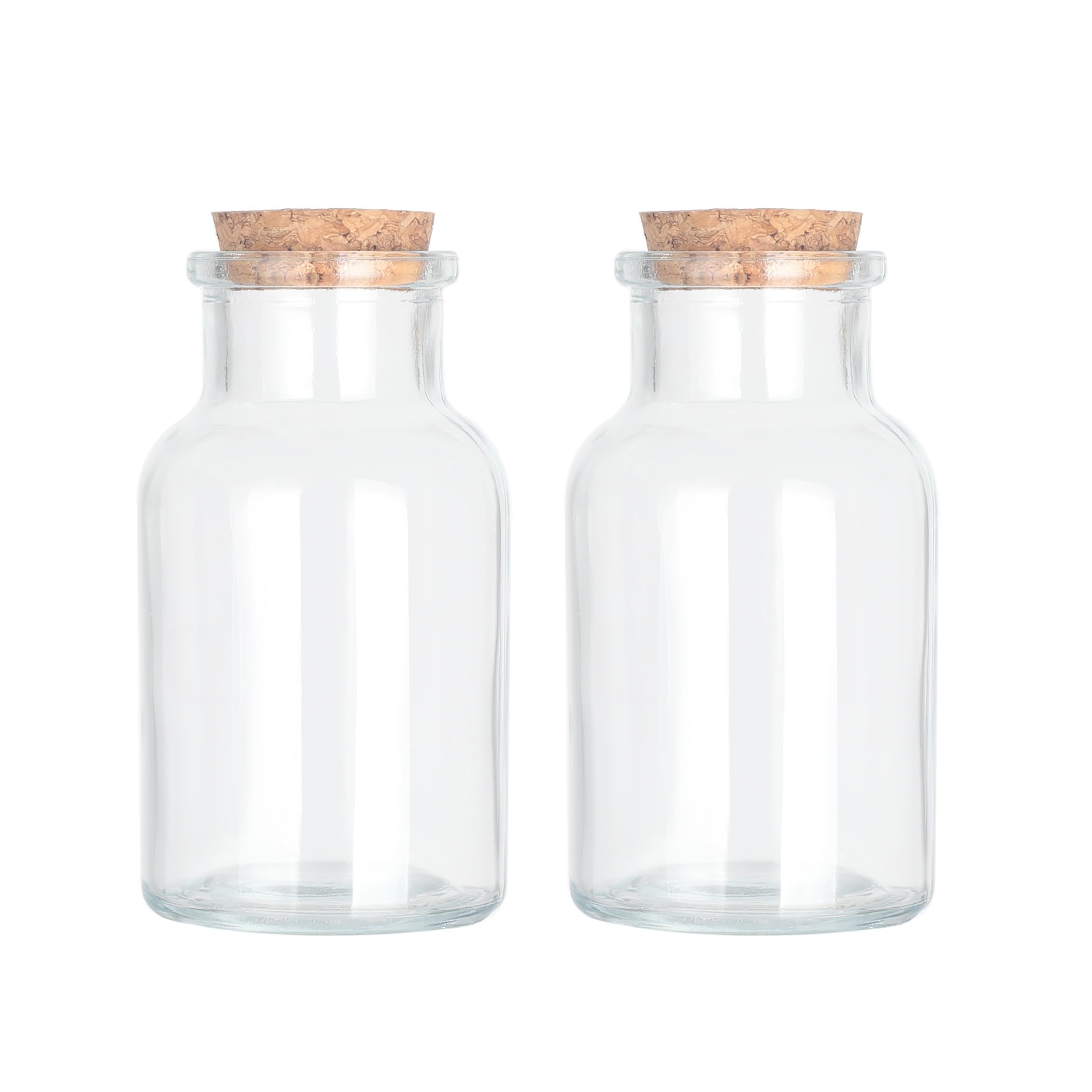 Magic Season Decorative Glass Bottles - 150 ml Round Bottles (Wide Mouth Round Bottles/ 2 Pcs)