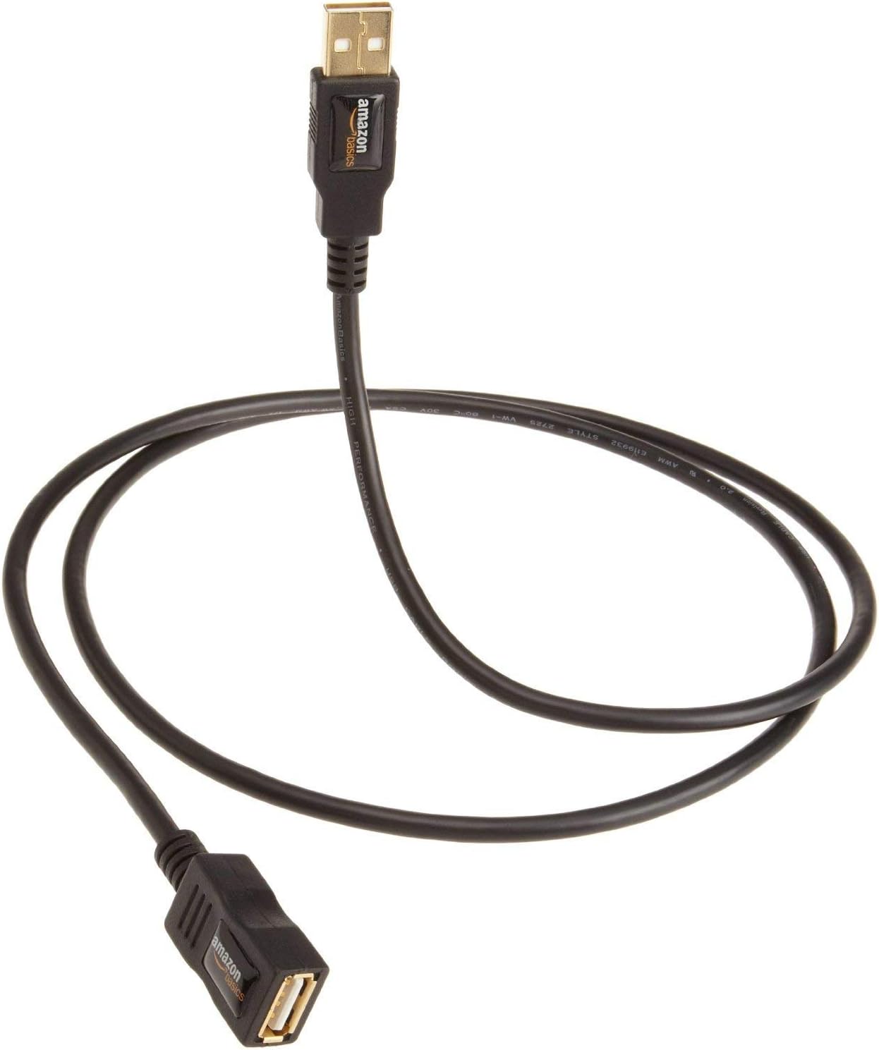 Basics USB 2.0 Extension Cable - A-Male to A-Female Adapter Cord - 9.8 Feet (3 Meters), Black: Computers & Accessories
