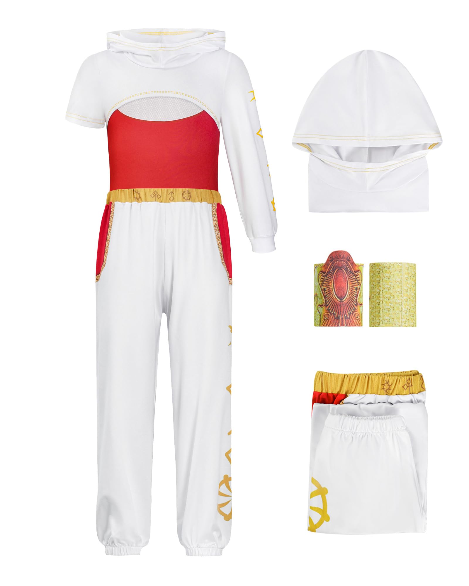 Photo 1 of **MISSING HOOD** Girls Zombies Nova Costume Kids Halloween Cosplay Top Pant Dress Hooded Coat 3PCS Outfit Include Bracelet