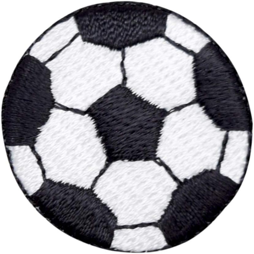 Soccer Ball - Black/White - Iron on Embroidered Applique Patch
