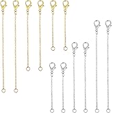 12 Pcs Gold and Silver Plated Necklace Extenders for Necklaces Ankle Bracelets Extenders Removable Chain with Lobster Clasp and O-Clasp Delicate Extender Chain Set for Women Jewelry Making（1 2 3 Inch）