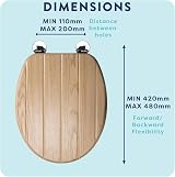 Croydex Flexi-Fix Geneva Toilet Seat with Adjustable Hinges Light Oak view 5