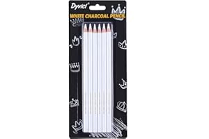 Dyvicl White Charcoal Pencils Drawing Set, 6 Pcs Sketch Highlight Pencil Hard Charcoal White Pencils for Drawing, Sketching, Shading, Blending
