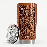 SANDJEST Hunting Tumbler 20oz Stainless Steel Insulated Travel Mug Cup for Men Deer Hunter Gifts for Birthday Christmas Fathers Day