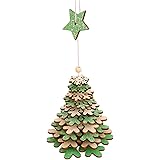 Hanging Solar Lamp Butterflies Christmas Decoration Wooden Bell Pendant Christmas Tree Hummingbird Snow Globes for Women, Gre