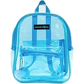 Kandies World Premium Clear Festival Backpack – Stylish Transparent Bag – Stadium Approved – Lightweight & Durable – 12”x10.5” (Blue)