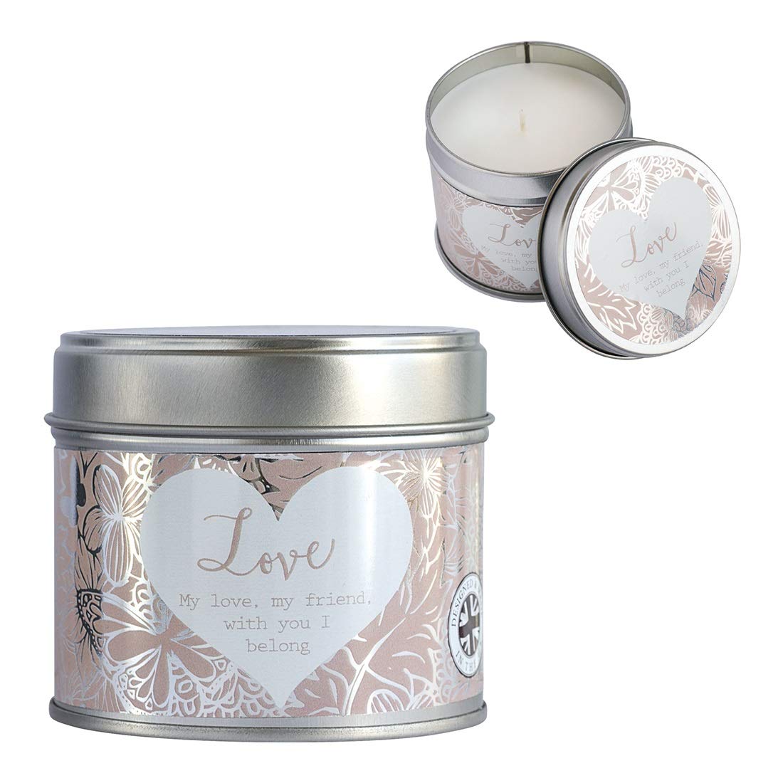 Arora Said with Sentiment-Candle in A Tin Love, Multicolour, One Size