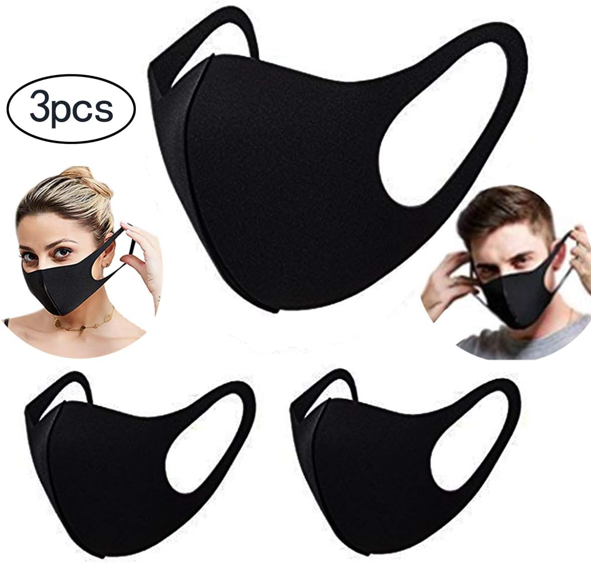 3 Pack Women Men Fashionable Mouth Cover for Outdoors Camping Cycling Travel