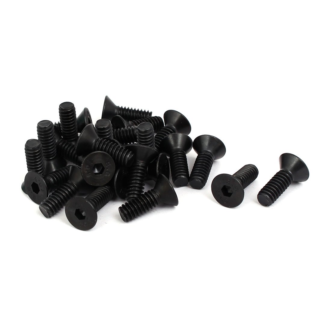 Sourcingmap 1/4-Inch x 3/4-Inch Grade 10.9 Countersunk Flat Head Hex Socket Cap Screw Black 25pcs