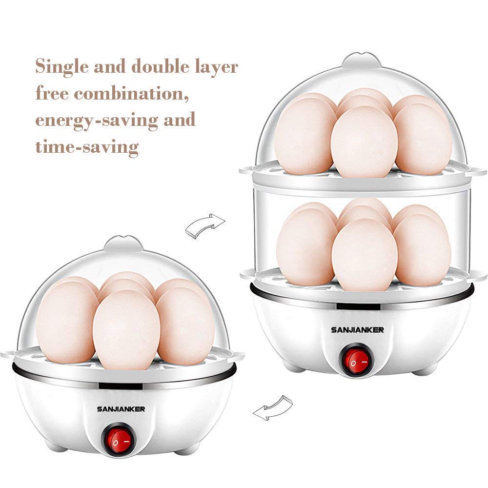 Olla eléctrica para huevos, 350 W, color blanco, para cocinar ...