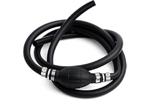 Saipor Universal 3/8" 10mm Fuel Line Assembly with Primer Bulb and Steel Hose Clamps, 6.8FT Fuel Hose Line for Marine Outboar