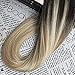 Moresoo Tape in Hair Extensions Real Human Hair Ombre Tape in Extensions Balayage Brown to Caramel Blonde Mix with Blonde Human Hair Tape in Real Hair Extensions 18 Inch #2/27/613 20pcs 50g