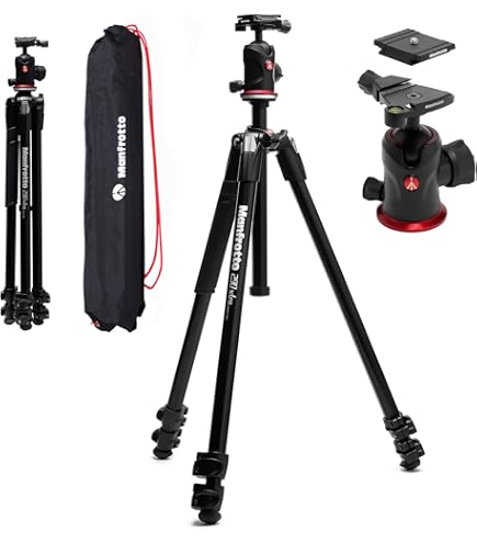 Amazon.com : Manfrotto 190XPRO Aluminum 3-Section Tripod Kit with