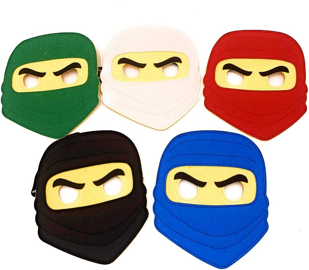 Kool KiDz 10 Ninja Masks for Birthdays, Halloween Costumes, Party Supplies, Games