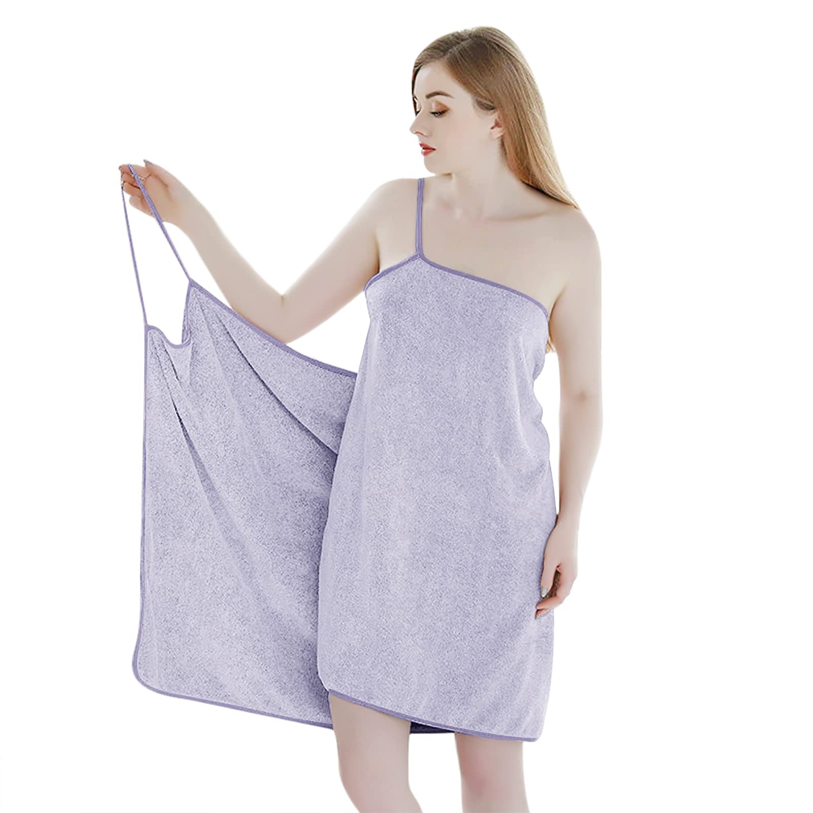 Wearable Shower Skirt Sling Bath Towel Soft Absorbent Microfiber Bathrobe Coral Fleece Bathing Towel Swimming Spa Washrap Towel Beach Sauna Towelling Strap Bath Robe
