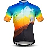 Cycling Jerseys Men,Mountain Bike Jersey Summer Short Sleeve Breathable Bicycle Tops Riding Bike Shirts Quick Dry