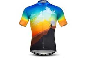 JPOJPO Cycling Jerseys Men,Mountain Bike Jersey Summer Short Sleeve Breathable Bicycle Tops Riding Bike Shirts Quick Dry