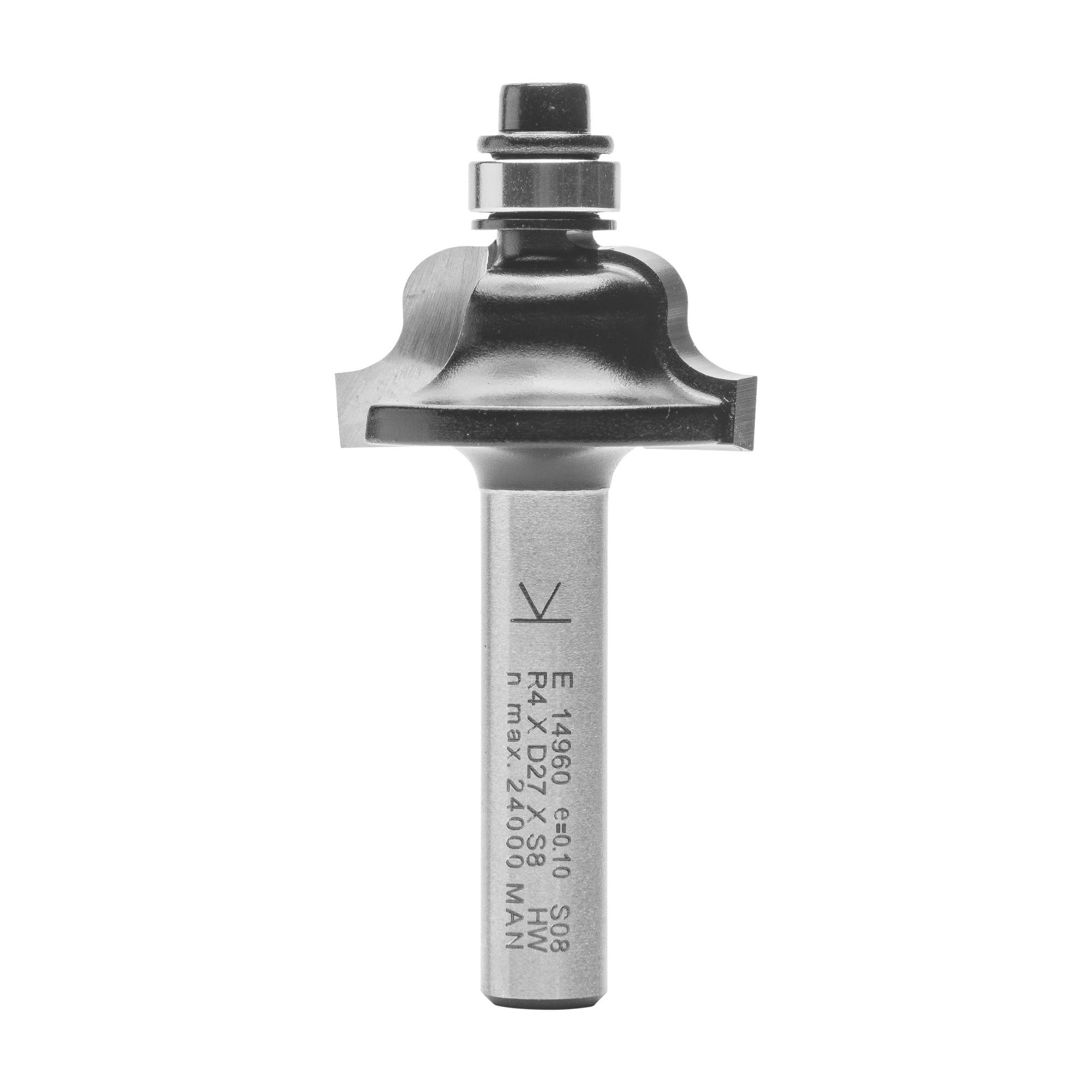 ENT 14960 Roman Ogee Cutter TC Shank (S) 8 mm, Diameter (D) 27 mm, NL 11,9 mm, R 4 mm, SL 32 mm, with Ball Bearing