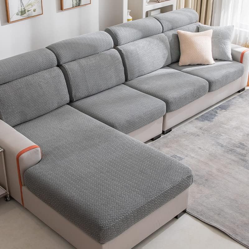 Slipcovers - Jejiakell Universal Wear-Resistant Sofa Cover, 360° Sofa Cushions Cover Tear Stain Resistant Slipcover High Stretch Elastic & Anti-Slip Spandex Protector (B Starlink - Premium Grey, Lay seat Cover)