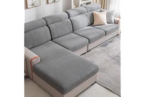 Jejiakell Universal Wear-Resistant Sofa Cover, 360° Sofa Cushions Cover Tear Stain Resistant Slipcover High Stretch Elastic & Anti-Slip Spandex Protector (B Starlink - Premium Grey, Lay seat Cover)