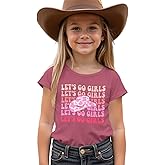 CM C&M WODRO Toddler Baby Girls Western Cowgirl T-Shirt Lets Go Girls Graphic Tee Shirt Kids Short Sleeve Rodeo Summer Tops