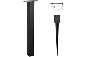 BTRAM 43" In-Ground Mounting Post for Easy Install Mailbox Use, 43" x 4" x 4" Heavy Duty Mailbox Post (Black)