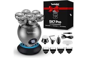 Swissker by Swissklip SK7 PRO 5 in 1 Hair & Beard Shaver for Men, Head Shavers for Bald Men with Wireless Charger