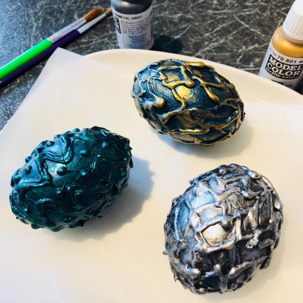 HAKACC Easter Eggs Wooden Fake Eggs 9 Pieces 2 Colors